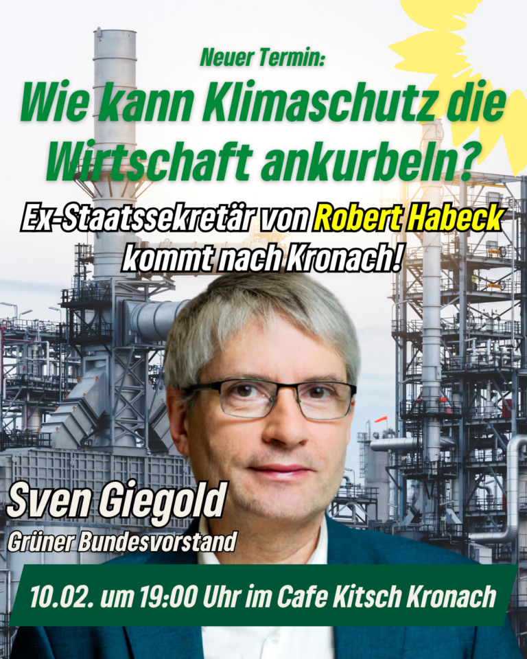 Neuer Termin für die Veranstaltung mit Sven Giegold