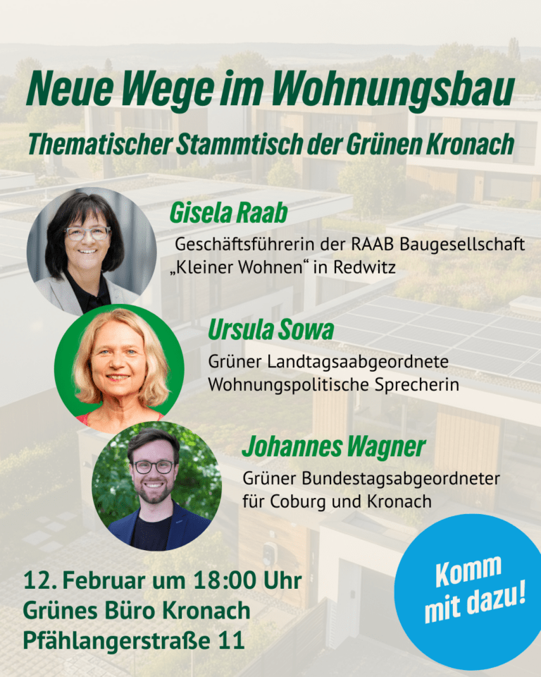 Neue Wege im Wohnungsbau – Stammtisch der Grünen